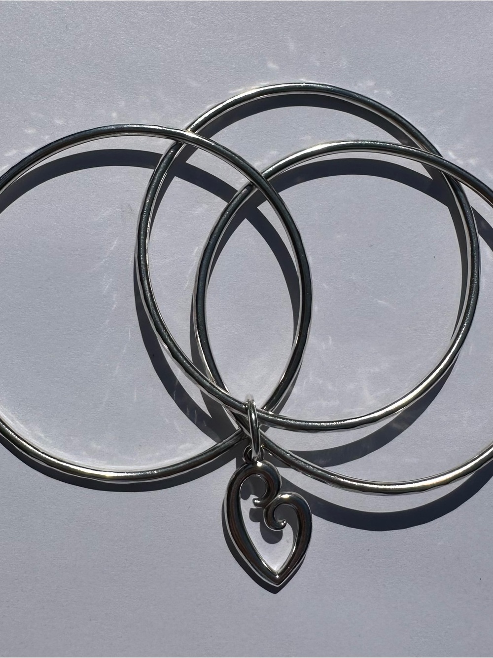 James Avery A Mother’s Love Sterling Hammered Triple Bangle Bracelet